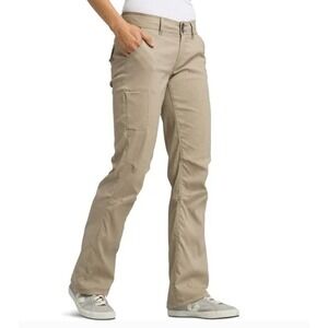 Prana Halle Hiking Outdoor Pants Womens Size 6 Reg Inseam Khaki Tan Convertible